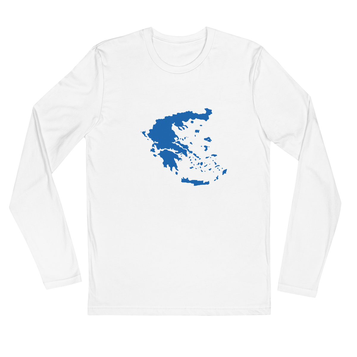 Long sleeve shirt featuring a blue and white map of Greece, M size.