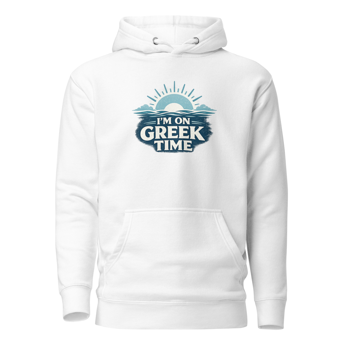 Unisex hoodie featuring the I'm on Greek Time design, XL size.