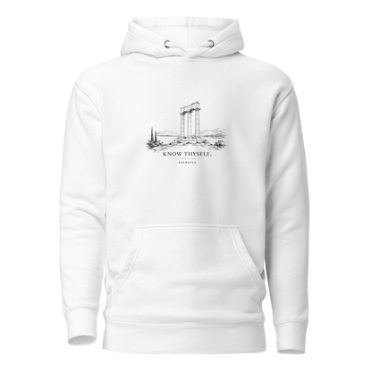 Unisex hoodie featuring the Know Thyself design, 2XL size.