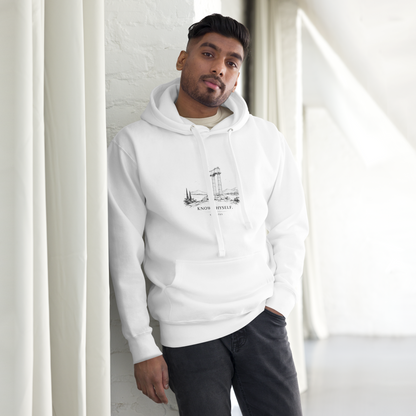 Unisex hoodie featuring the Know Thyself design, M size.