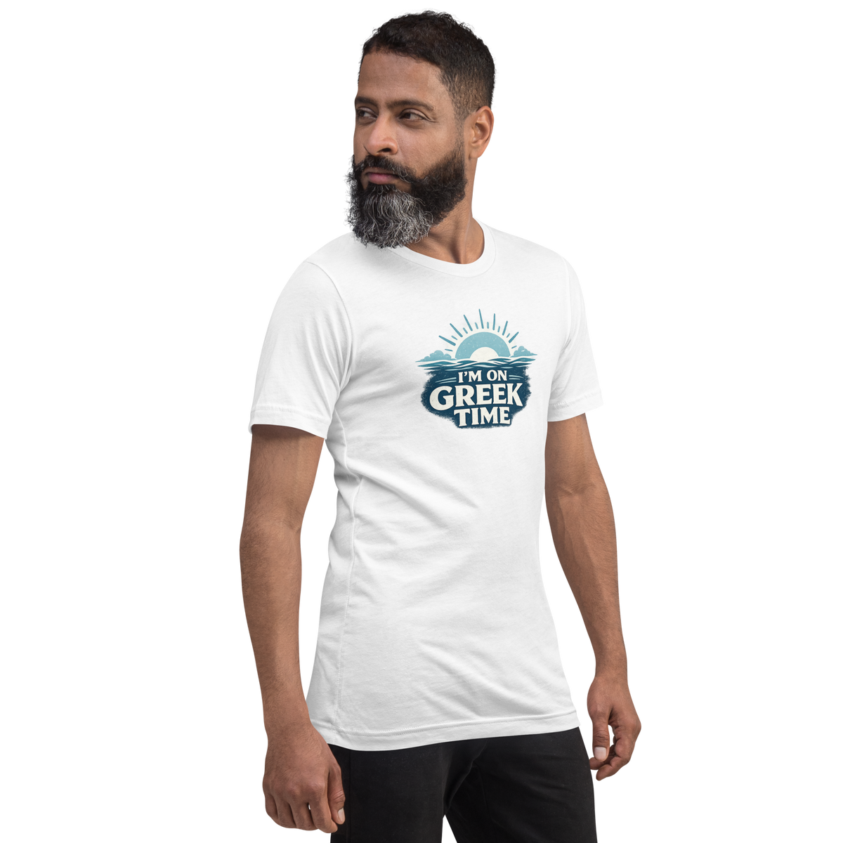 Unisex T-shirt featuring the I'm on Greek Time design, 2XL size.