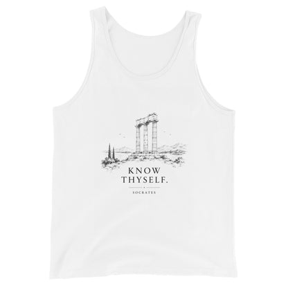 Unisex tank top featuring the Know Thyself design, S size.